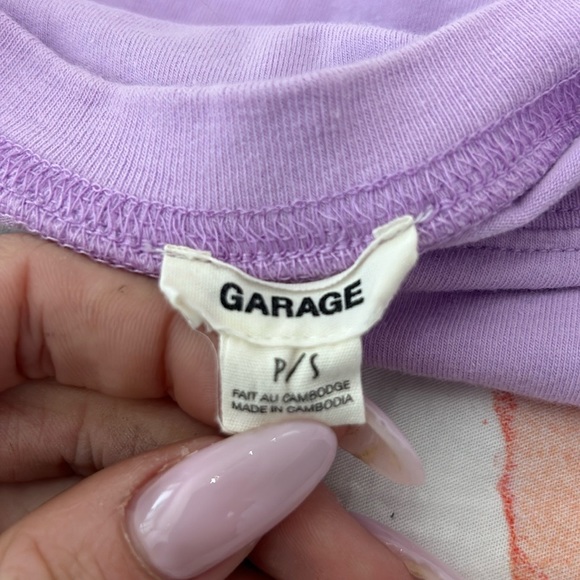 Garage Women’s Cropped Shoulder Stripe Tee - Picture 2 of 3